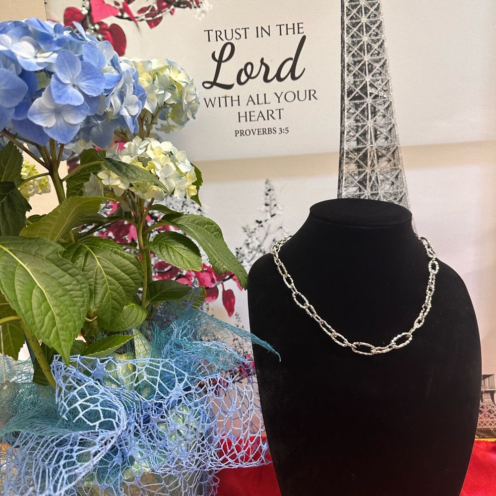 silver tone necklace